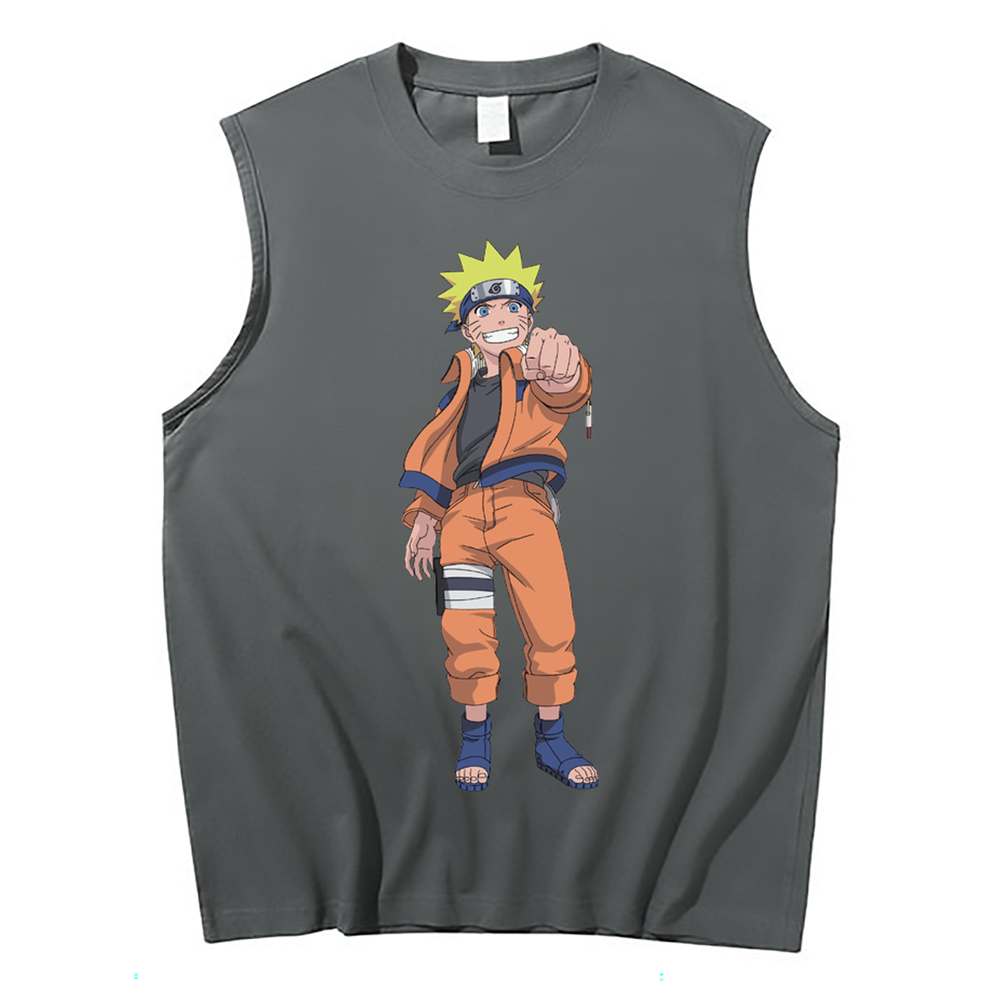 （画像用） NARUTO -ナルト- うずまき ナルト Uzumaki Naruto コットン100％タンクトップ（フロントプリント）